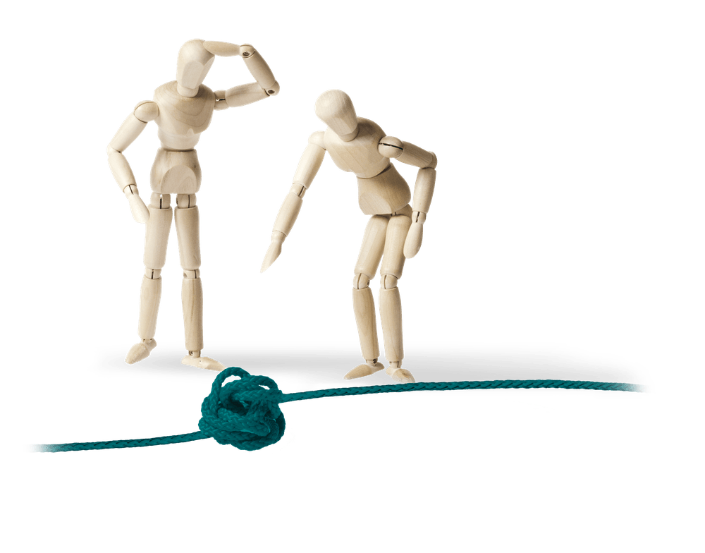 Roboter löst einen Knoten